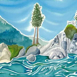 Coastal scene with waves and cliffs