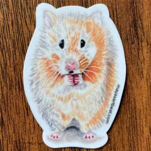 Adorable hamster drawing on sticker