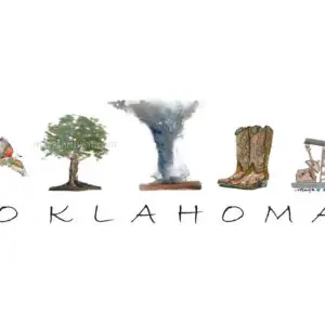 Tornado and cowboy boots illustration