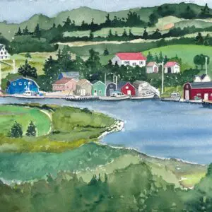 Scenic countryside with vibrant houses