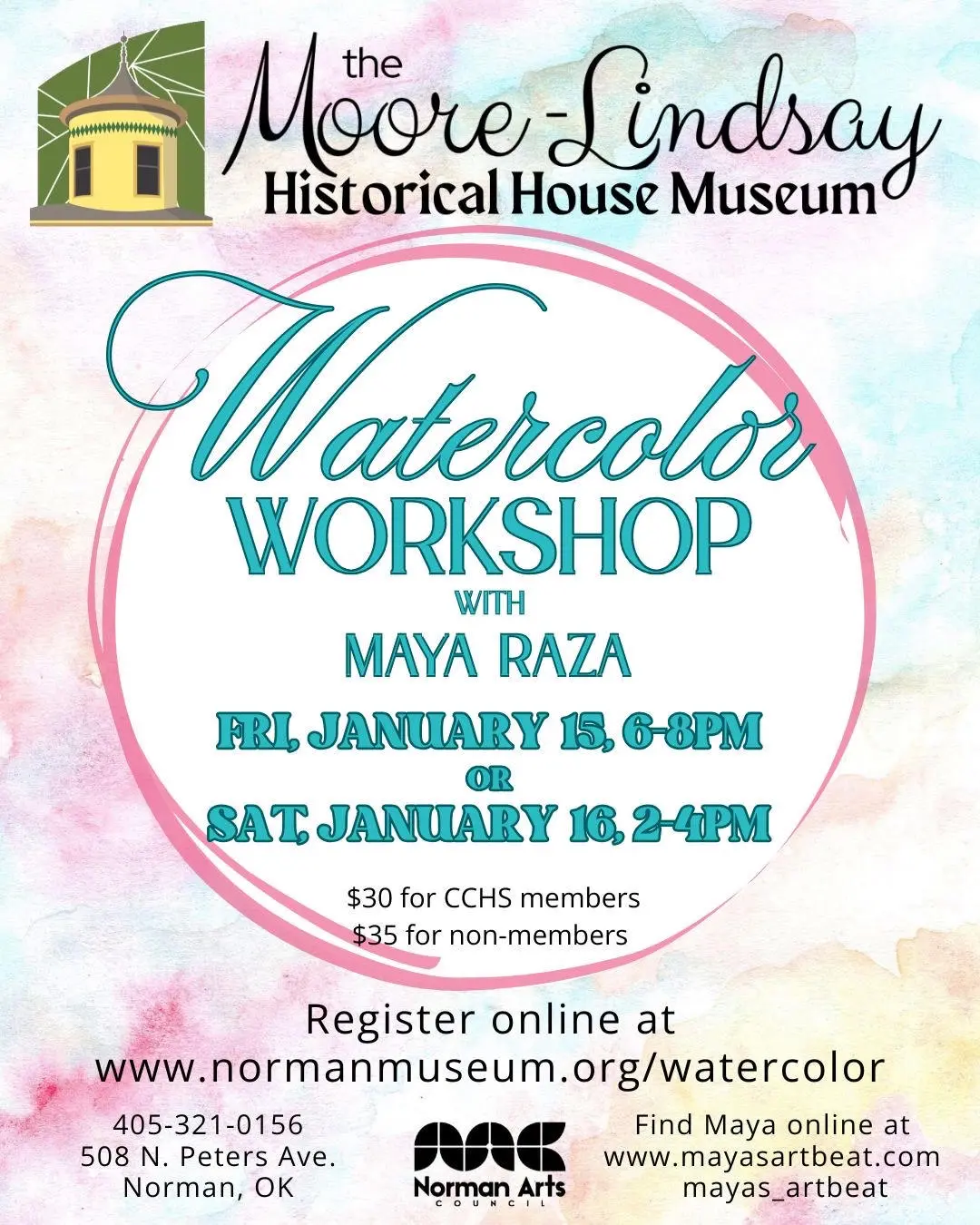 Moore-Lindsay watercolor workshop poster