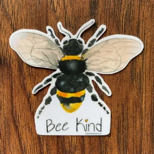 Bee illustration with "Bee Kind" text