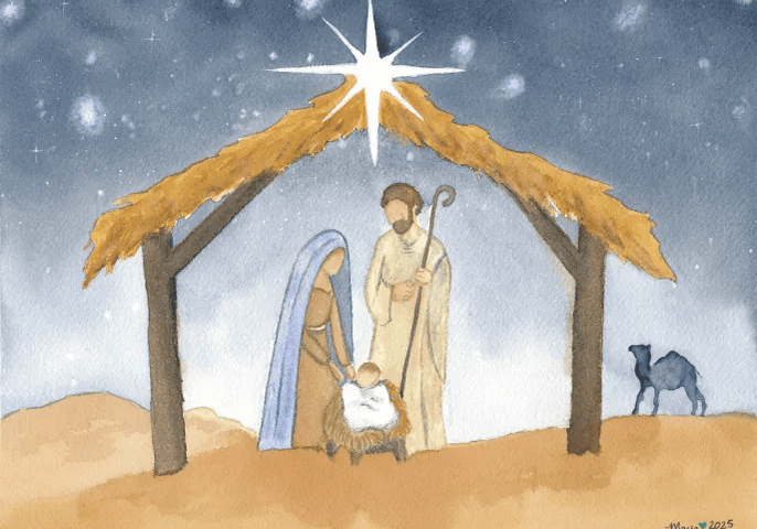 Experience The Miracle Of Christmas With “The Nativity” Watercolor